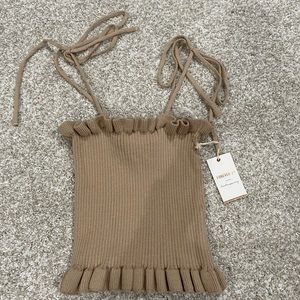 Sweater Knit Ruffle Top (Medium) NEW